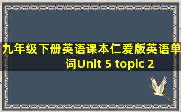 九年级下册英语课本仁爱版英语单词Unit 5 topic 2